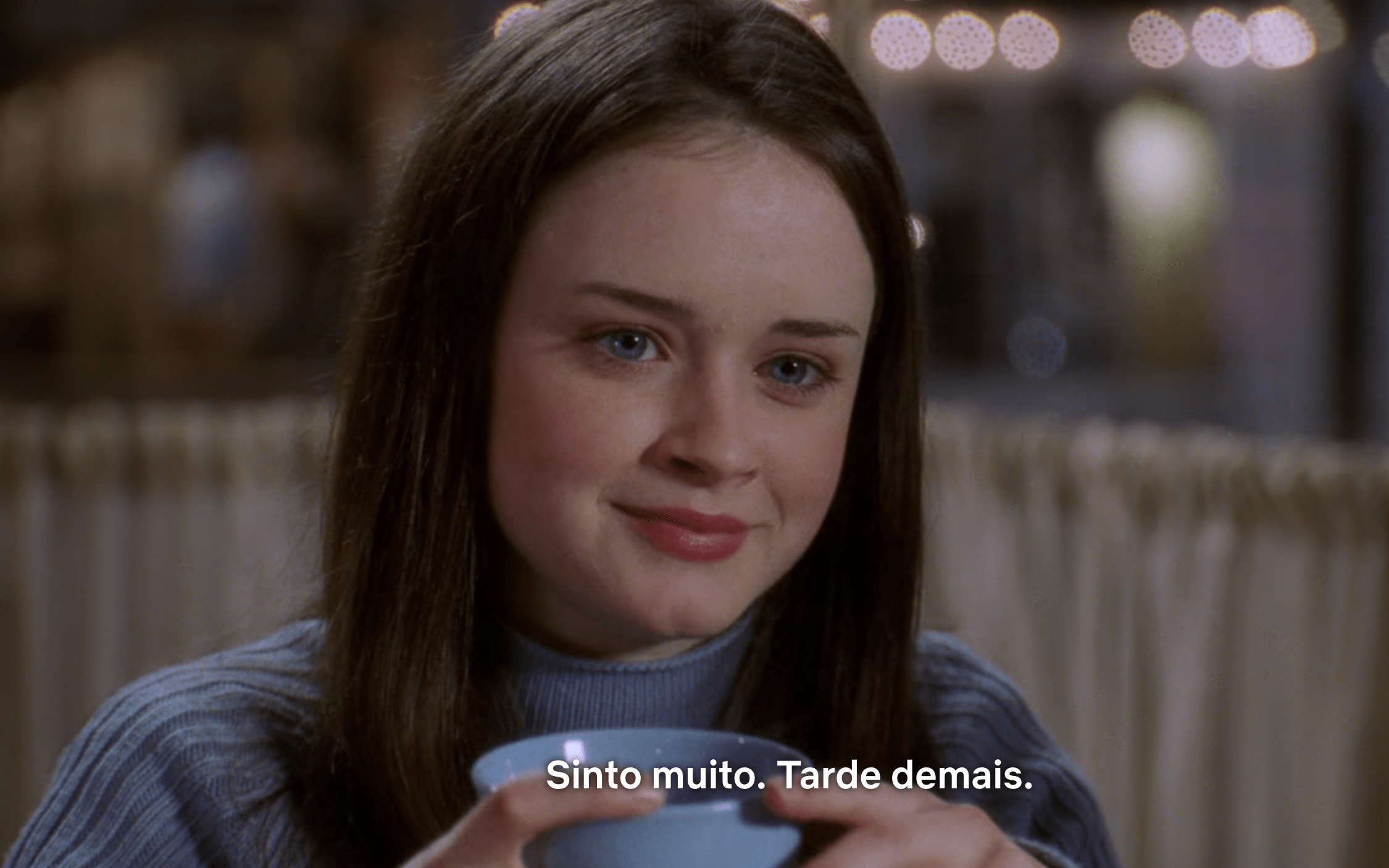 Café com Lorelai: Rory Gilmore olhando com admiração para a mãe